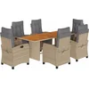 Image de vidaXL - 9-delige - Tuinset - met - kussens - poly - rattan - gemengd - beige