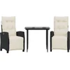 Image de vidaXL - 3-delige - Tuinset - met - kussens - poly - rattan - zwart