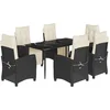 Image de vidaXL - 7-delige - Tuinset - met - kussens - poly - rattan - zwart