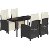 Image de vidaXL - 5-delige - Tuinset - met - kussens - poly - rattan - zwart
