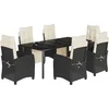 Image de vidaXL - 7-delige - Tuinset - met - kussens - poly - rattan - zwart