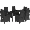 Image de vidaXL - 7-delige - Tuinset - met - kussens - poly - rattan - zwart