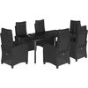Image de vidaXL - 7-delige - Tuinset - met - kussens - poly - rattan - zwart