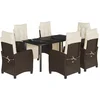 Image de vidaXL - 7-delige - Tuinset - met - kussens - poly - rattan - bruin