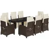 Image de vidaXL - 9-delige - Tuinset - met - kussens - poly - rattan - bruin