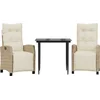 Image de vidaXL - 3-delige - Tuinset - met - kussens - poly - rattan - beige