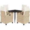 Image de vidaXL - 5-delige - Tuinset - met - kussens - poly - rattan - beige