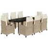 Image de vidaXL - 9-delige - Tuinset - met - kussens - poly - rattan - beige