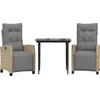Image de vidaXL - 3-delige - Tuinset - met - kussens - poly - rattan - gemengd - beige
