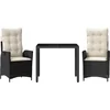 Image de vidaXL - 3-delige - Tuinset - met - kussens - poly - rattan - zwart