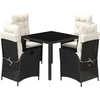 Image de vidaXL - 5-delige - Tuinset - met - kussens - poly - rattan - zwart