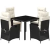 Image de vidaXL - 5-delige - Tuinset - met - kussens - poly - rattan - zwart