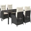 Image de vidaXL - 5-delige - Tuinset - met - kussens - poly - rattan - zwart