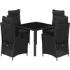 Image de vidaXL - 5-delige - Tuinset - met - kussens - poly - rattan - zwart