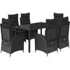 Image de vidaXL - 7-delige - Tuinset - met - kussens - poly - rattan - zwart