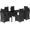 Image de vidaXL - 7-delige - Tuinset - met - kussens - poly - rattan - zwart