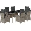 Image de vidaXL - 7-delige - Tuinset - met - kussens - poly - rattan - grijs