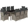 Image de vidaXL - 9-delige - Tuinset - met - kussens - poly - rattan - grijs