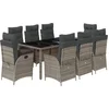 Image de vidaXL - 9-delige - Tuinset - met - kussens - poly - rattan - grijs