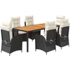 Image de vidaXL - 7-delige - Tuinset - met - kussens - poly - rattan - zwart