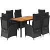 Image de vidaXL - 7-delige - Tuinset - met - kussens - poly - rattan - zwart