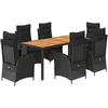 Image de vidaXL - 7-delige - Tuinset - met - kussens - poly - rattan - zwart