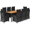 Image de vidaXL - 9-delige - Tuinset - poly - rattan - zwart