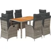 Image de vidaXL - 7-delige - Tuinset - met - kussens - poly - rattan - grijs