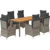 Image de vidaXL - 7-delige - Tuinset - met - kussens - poly - rattan - grijs
