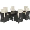 Image de vidaXL - 7-delige - Tuinset - met - kussens - poly - rattan - zwart