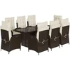 Image de vidaXL - 9-delige - Tuinset - met - kussens - poly - rattan - bruin