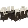 Image de vidaXL - 9-delige - Tuinset - met - kussens - poly - rattan - bruin
