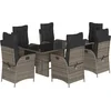 Image de vidaXL - 7-delige - Tuinset - met - kussens - poly - rattan - grijs
