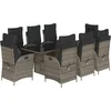 Image de vidaXL - 9-delige - Tuinset - met - kussens - poly - rattan - grijs