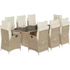 Image de vidaXL - 9-delige - Tuinset - met - kussens - poly - rattan - beige