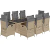 Image de vidaXL - 9-delige - Tuinset - met - kussens - poly - rattan - gemengd - beige