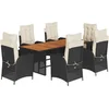 Image de vidaXL - 7-delige - Tuinset - met - kussens - poly - rattan - zwart