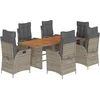Image de vidaXL - 7-delige - Tuinset - met - kussens - poly - rattan - grijs