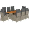 Image de vidaXL - 9-delige - Tuinset - met - kussens - poly - rattan - grijs