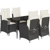 Image de vidaXL - 5-delige - Tuinset - met - kussens - poly - rattan - zwart