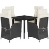 Image de vidaXL - 5-delige - Tuinset - met - kussens - poly - rattan - zwart