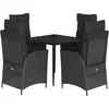 Image de vidaXL - 5-delige - Tuinset - met - kussens - poly - rattan - zwart