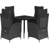 Image de vidaXL - 5-delige - Tuinset - met - kussens - poly - rattan - zwart