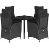 Image de vidaXL - 5-delige - Tuinset - met - kussens - poly - rattan - zwart