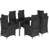 Image de vidaXL - 7-delige - Tuinset - met - kussens - poly - rattan - zwart