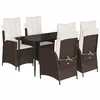 Image de vidaXL - 5-delige - Tuinset - met - kussens - poly - rattan - bruin