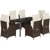 Image de vidaXL - 7-delige - Tuinset - met - kussens - poly - rattan - bruin