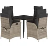 Image de vidaXL - 5-delige - Tuinset - met - kussens - poly - rattan - grijs