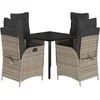 Image de vidaXL - 5-delige - Tuinset - met - kussens - poly - rattan - grijs