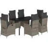 Image de vidaXL - 7-delige - Tuinset - met - kussens - poly - rattan - grijs